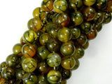 Dragon Vein Agate Beads, 10mm, Round Beads-Agate: Round & Faceted-BeadDirect