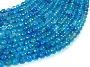 Blue Agate Beads, 6mm Faceted Round Beads-Agate: Round & Faceted-BeadDirect