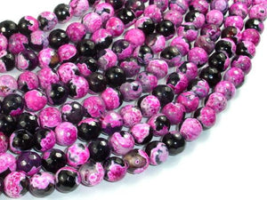 Agate Beads, Pink & Black, 8mm Faceted-Agate: Round & Faceted-BeadDirect