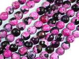 Agate Beads, Pink & Black, 8mm Faceted-Agate: Round & Faceted-BeadDirect