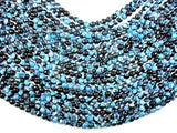 Agate Beads, Blue & Black, 6mm(6.3mm) Faceted Round-Agate: Round & Faceted-BeadDirect