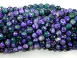Agate Beads, Purple & Green, 6mm Faceted, 14.5 Inch-Agate: Round & Faceted-BeadDirect