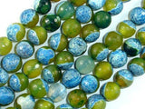 Agate Beads, Blue & Green, 10mm Faceted Round-Agate: Round & Faceted-BeadDirect