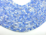 Fire Agate Beads, Blue & White, 6mm Faceted Round Beads-Agate: Round & Faceted-BeadDirect