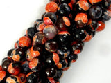 Agate Beads, Orange & Black, 10mm Faceted Round-Agate: Round & Faceted-BeadDirect