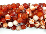 Fire Agate Beads, Orange & White, 10mm Faceted Round-Agate: Round & Faceted-BeadDirect
