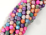 Crackle Agate Beads, Multi color, 6mm Round Beads-Agate: Round & Faceted-BeadDirect