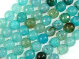 Light Blue Dragon Vein Agate Beads, 10mm Faceted Round-Agate: Round & Faceted-BeadDirect
