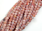 Matte Dragon Vein Agate - Orange & Red, 4mm Round Beads-Agate: Round & Faceted-BeadDirect