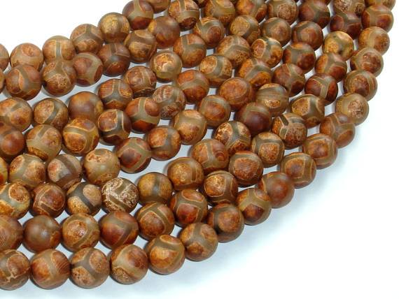 Tibetan Agate, 8mm Round Beads-Agate: Round & Faceted-BeadDirect