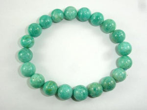African Amazonite Beads, African Amazonite Bracelet, 9mm, Approx 7.5 Inch-Gems: Round & Faceted-BeadDirect