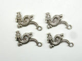 Dragon Charms, Zinc Alloy, Antique Silver Tone 3 pcs-Metal Findings & Charms-BeadDirect