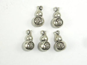 Gourd Charms, Lantern Charms, Zinc Alloy, Antique Silver Tone 20pcs-Metal Findings & Charms-BeadDirect