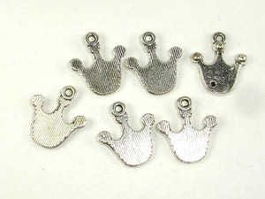 Crown Charms, Zinc Alloy, Antique Silver Tone 20pcs-Metal Findings & Charms-BeadDirect