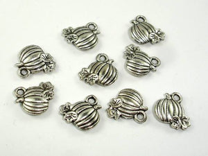 Pumpkin Charms, Zinc Alloy, Antique Silver Tone 20pcs-Metal Findings & Charms-BeadDirect