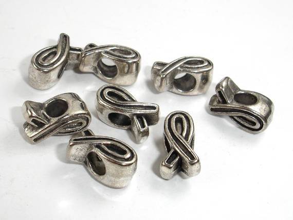 Ribbon Spacer, Metal Beads, Large Hole Spacer, Zinc Alloy, 20pcs-Metal Findings & Charms-BeadDirect