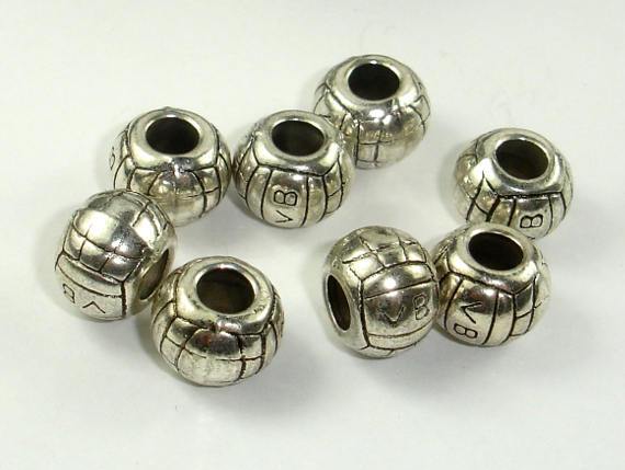 Metal Spacer-Drum, Metal Beads, Large Hole Spacer, Zinc Alloy 10pcs-Metal Findings & Charms-BeadDirect