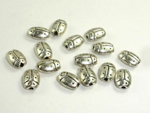Ladybug Spacer, Zinc Alloy, Antique Silver Tone 30pcs-Metal Findings & Charms-BeadDirect