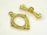 Metal Toggle Clasps , Gold Tone, Ring, 6 sets-Metal Findings & Charms-BeadDirect