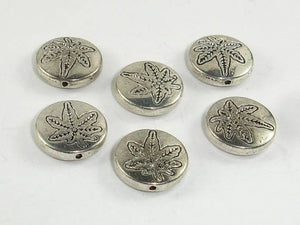Metal Spacer, Coin Beads, Zinc Alloy, Antique Silver Tone 20pcs-Metal Findings & Charms-BeadDirect