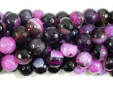 Agate Beads, Pink & Black, 10mm Faceted-Agate: Round & Faceted-BeadDirect
