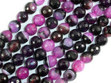 Agate Beads, Pink & Black, 10mm Faceted-Agate: Round & Faceted-BeadDirect