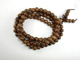 Gold Phoebe Ebony Beads, Gold Wire Sandalwood, 6mm Round Beads-Wood-BeadDirect