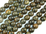 Orange Dendritic Jade Beads, 10mm Round Beads-Gems: Round & Faceted-BeadDirect
