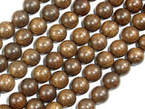 Gold Phoebe Ebony Beads, Gold Wire Sandalwood, 10mm Round Beads-Wood-BeadDirect