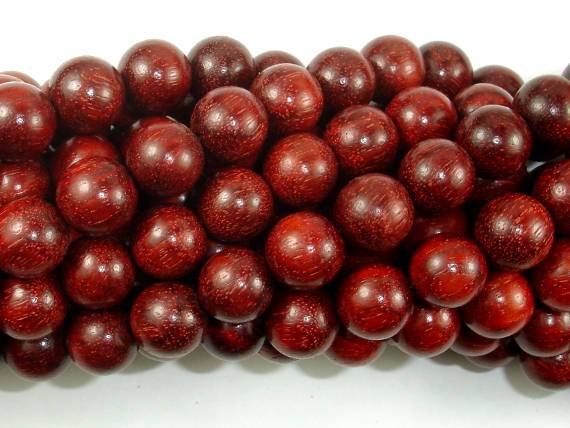 Red Sandalwood Beads, 10mm Round Beads-Wood-BeadDirect