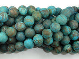 Matte Blue Calsilica Jasper Beads, 10mm, Round Beads-Gems: Round & Faceted-BeadDirect