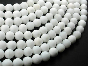 Matte White Jade Beads, Round, 10mm-Gems: Round & Faceted-BeadDirect