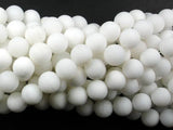 Matte White Jade Beads, Round, 10mm-Gems: Round & Faceted-BeadDirect