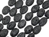 Black Lava, 13x18mm Oval Beads, 15 Inch-Gems:Oval,Rectangle,Coin-BeadDirect