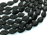 Black Lava, 13x18mm Flat Teardrop Beads-Gems: Nugget,Chips,Drop-BeadDirect
