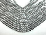 Hematite Beads, Silver, 8mm Round Beads-Gems: Round & Faceted-BeadDirect