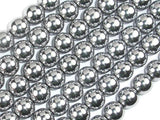 Hematite Beads, Silver, 10mm Round Beads-Gems: Round & Faceted-BeadDirect