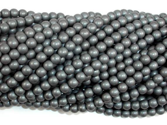 Matte Hematite Beads, 4mm Round Beads-Gems: Round & Faceted-BeadDirect