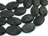 Black Lava, 20x30mm Oval Beads-Gems:Oval,Rectangle,Coin-BeadDirect