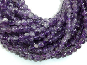 Amethyst Beads, Approx 5.5mm Round Beads-Gems: Round & Faceted-BeadDirect