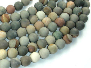 Matte Polychrome Jasper, 10mm Round Beads-Gems: Round & Faceted-BeadDirect