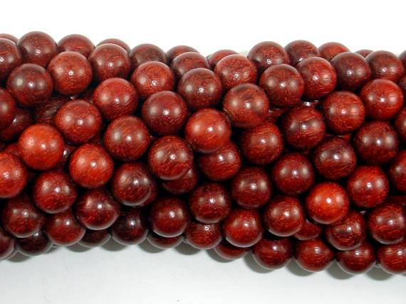 Red Sandalwood Beads, 8mm, Round Beads-Wood-BeadDirect