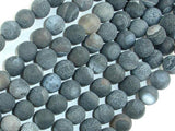 Frosted Matte Agate - Gray, 8mm Round Beads-Agate: Round & Faceted-BeadDirect