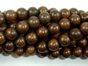 Gold Phoebe Ebony Beads, Gold Wire Sandalwood, 10mm Round Beads-Wood-BeadDirect