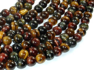 Tiger Eye Beads, 3 color, 8mm-Gems: Round & Faceted-BeadDirect