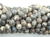 Rain Flower Stone, Light Gray, White, 8mm Round Beads-Gems: Round & Faceted-BeadDirect