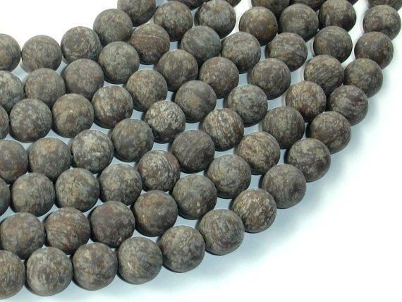 Matte Brown Snowflake Obsidian Beads, 10mm Round Beads-Gems: Round & Faceted-BeadDirect