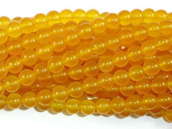 Jade Beads, Yellow, 8mm Round Beads-Gems: Round & Faceted-BeadDirect
