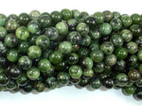 Dendritic Green Jade Beads, 8mm Round Beads-Gems: Round & Faceted-BeadDirect