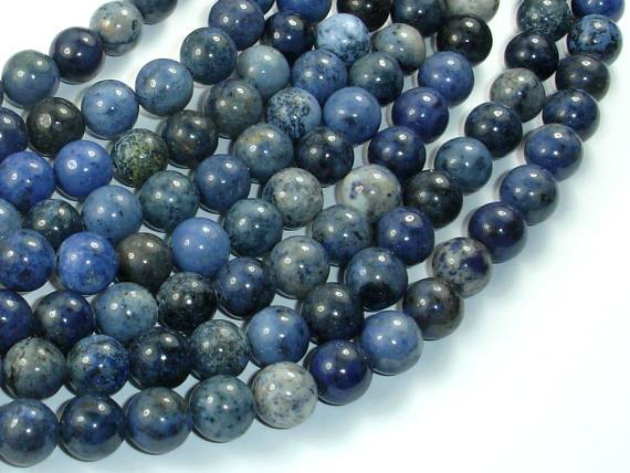 Dumortierite Beads, 8mm Round Beads-Gems: Round & Faceted-BeadDirect